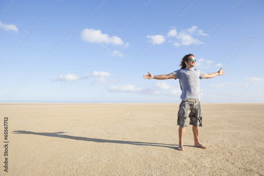handsome young man enjoy freedom outdoor breathing fresh air handsome young man enjoy freedom outdoor breathing fresh air