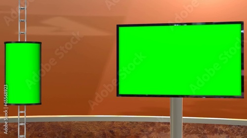 Virtual Studio Background With Green Screen Video Wall photo