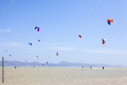 kite surfs in fuerteventura, spain