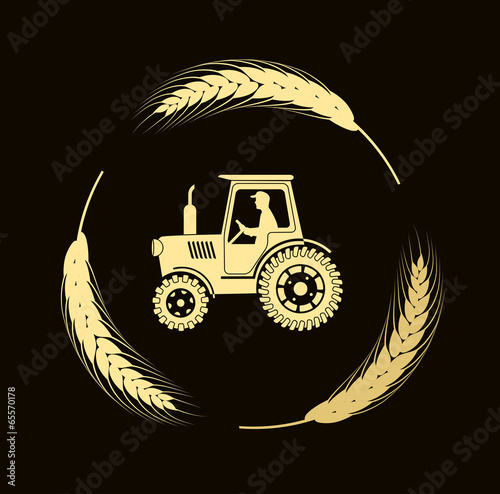 tractor in bread ears photo