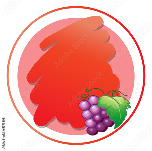 A round empty template with grapes