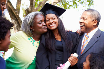 Student Celebrates Graduation With Parents