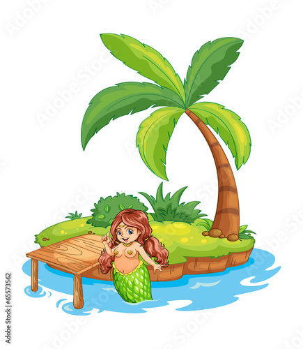 A fat mermaid at the beach