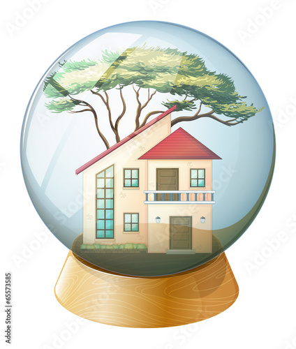 A cute crystal ball with a big house inside