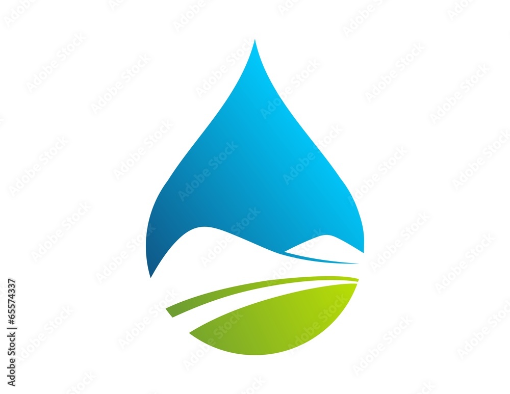 Fototapeta premium Logo symbol icon water drop and mountain springs nature vectors