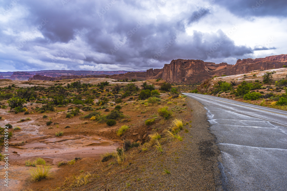 Rainstorm in the Arches National Park