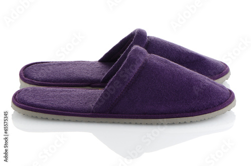 Quadro su tela A pair of purple slippers