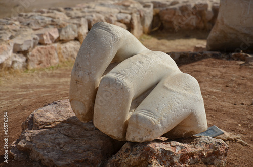 Ruins of a statue of Hercules at the Citadel in Amman, Jordan