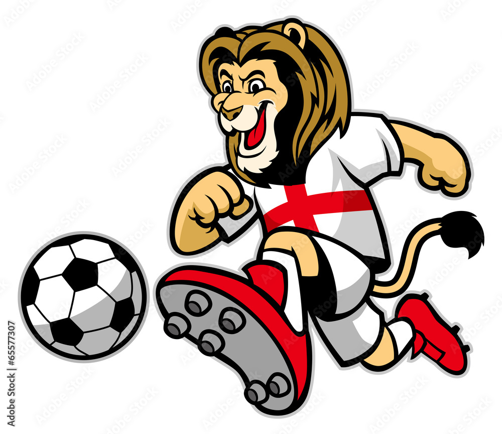 Fototapeta premium lion playing soccer