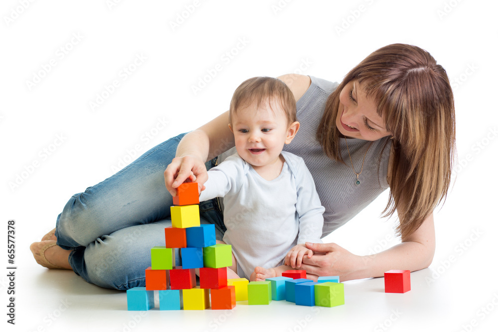 baby boy and mother playing together with toys baby boy and mother playing together with toys