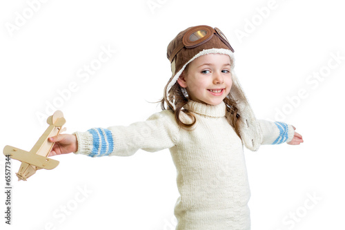 kid dressed as pilot and pl...