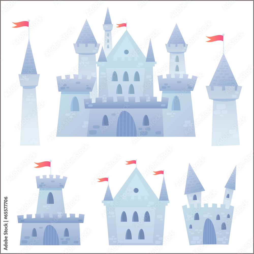 Cute cartoon vector medieval castle Cute cartoon vector medieval castle