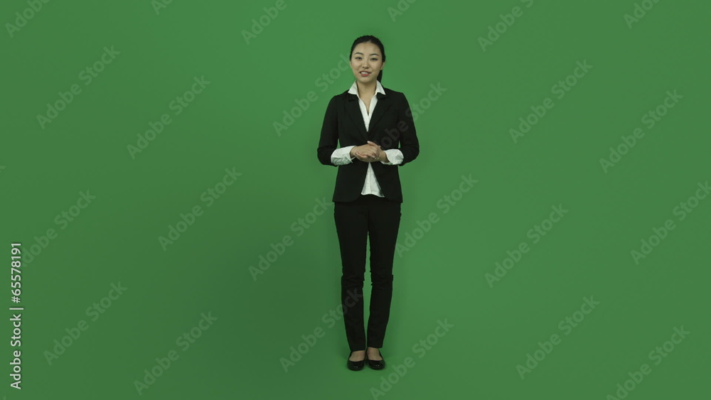 Asian business woman isolated greenscreen green background Asian business woman isolated greenscreen green background