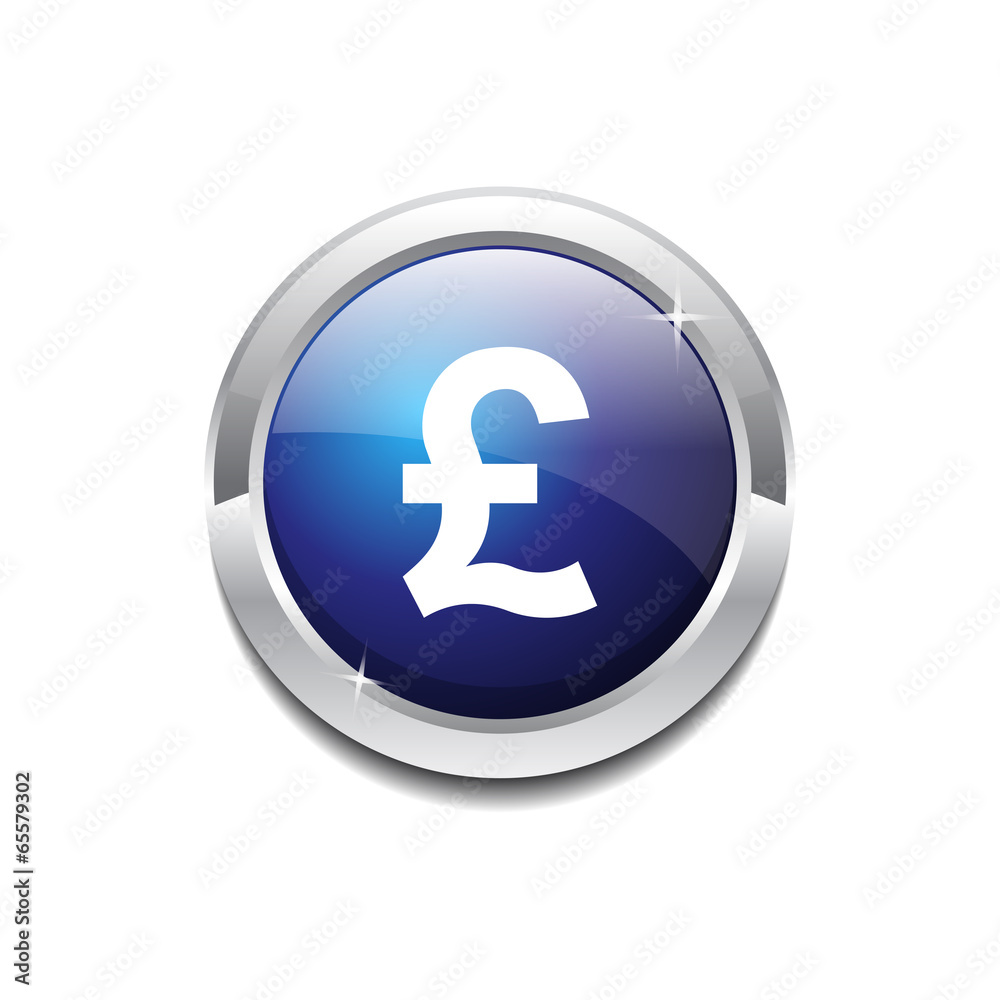 Pound Currency Sign Circular Vector Blue Web Icon Button Pound Currency Sign Circular Vector Blue Web Icon Button