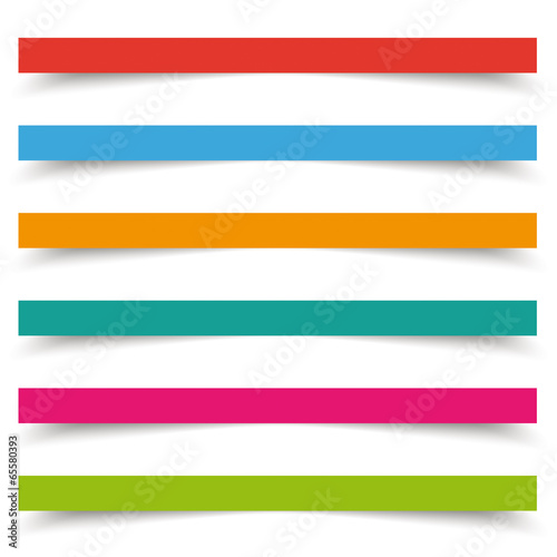 Colored Banners 2 Shadows White Background
