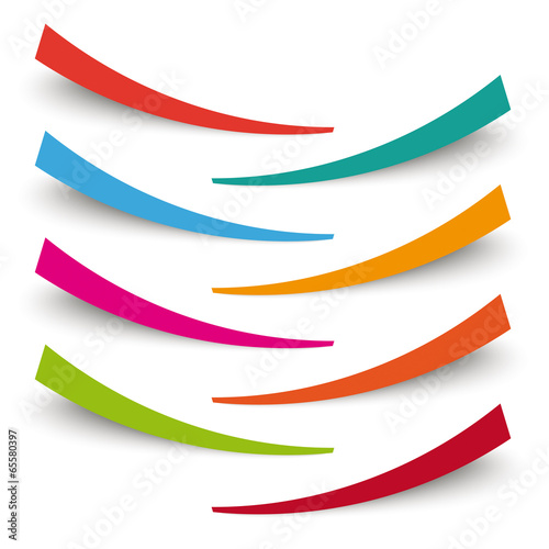Colored Bent Banners White Background