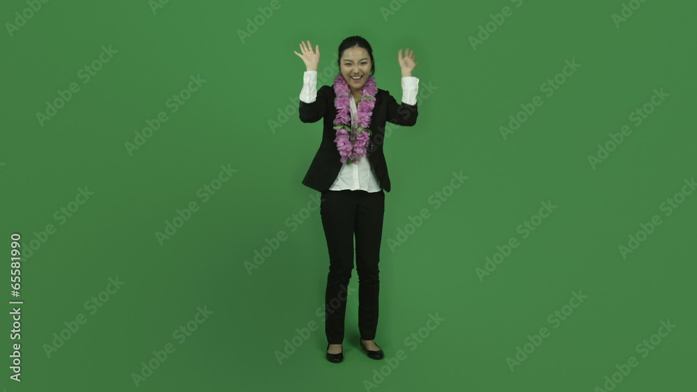 Asian business woman isolated greenscreen green background Asian business woman isolated greenscreen green background