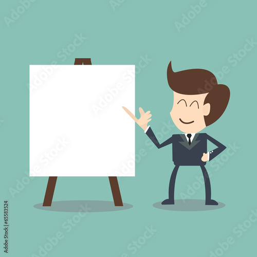 businessman with flip chart