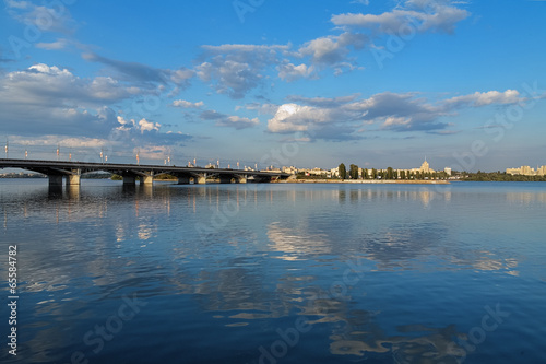 Voronezh water storage basin and Chernavskiy bridge, Russia photo