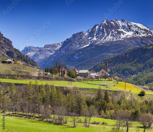 View of the village of Saint-Paul-sur-Ubaye.