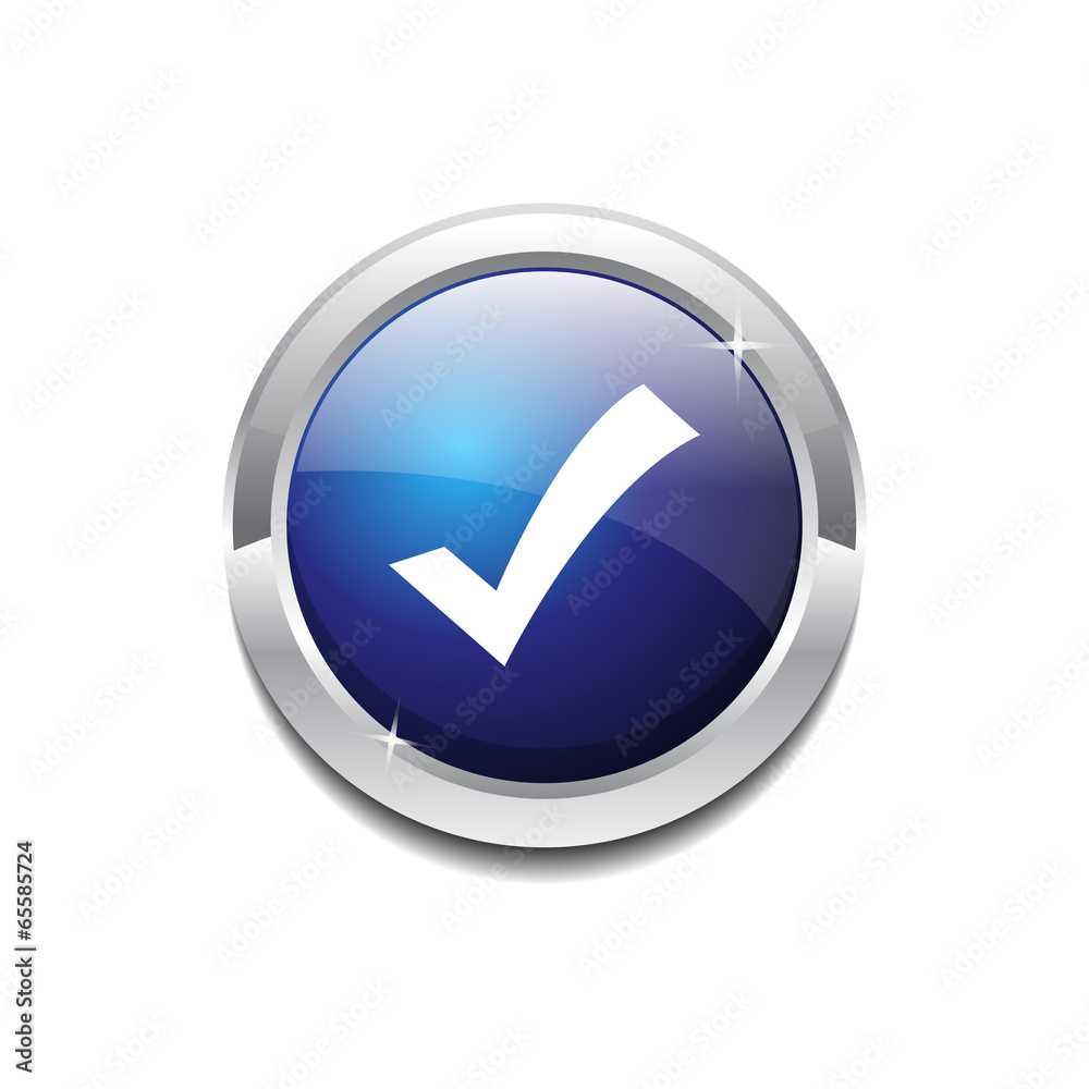 Tick Mark Circular Vector Blue Web Icon Button Tick Mark Circular Vector Blue Web Icon Button