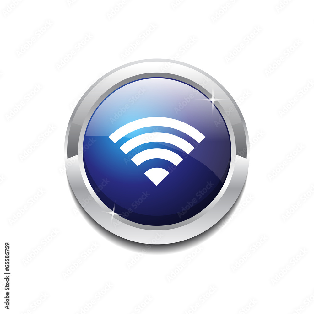 WIFI Circular Vector Blue Web Icon Button WIFI Circular Vector Blue Web Icon Button
