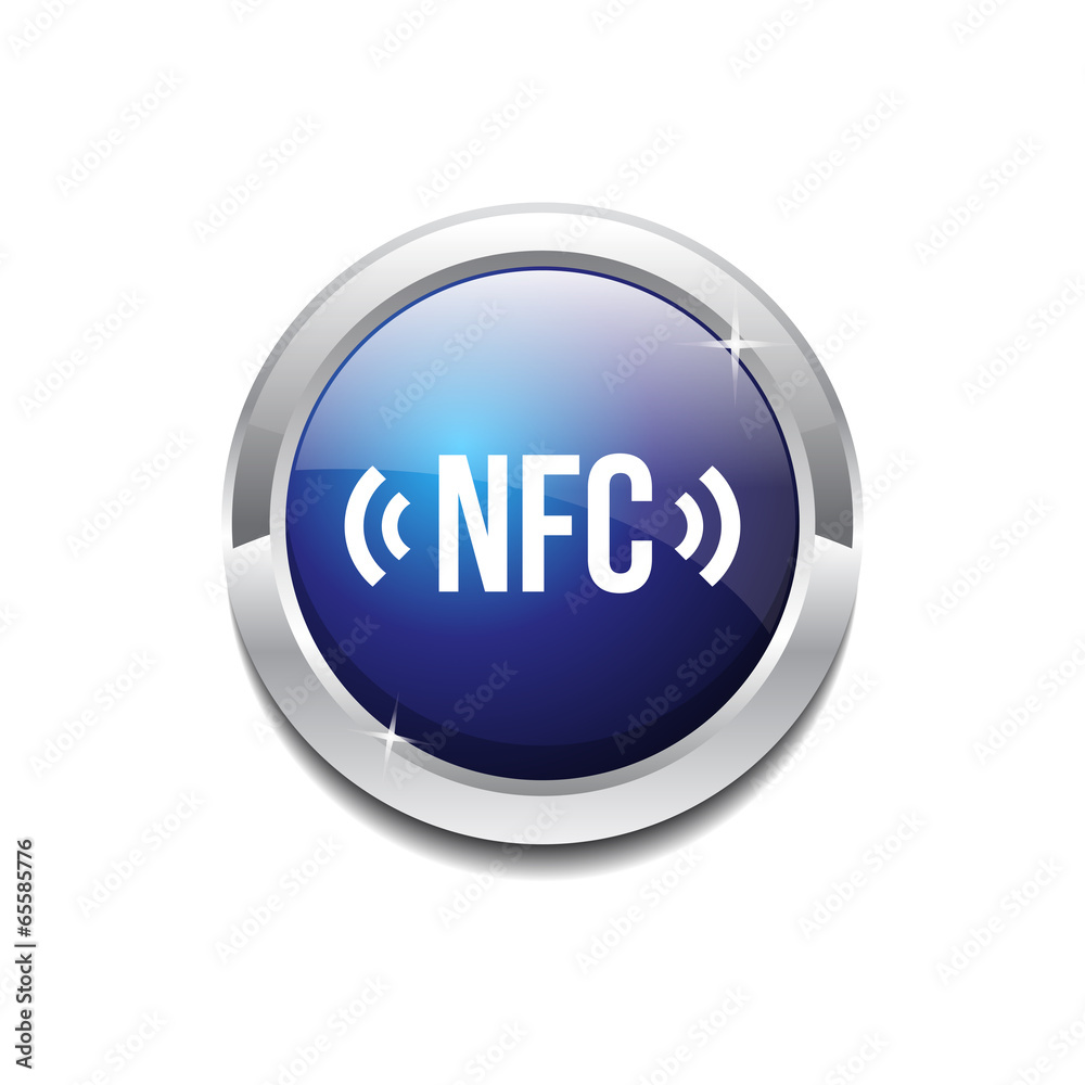 NFC Circular Vector Blue Web Icon Button NFC Circular Vector Blue Web Icon Button