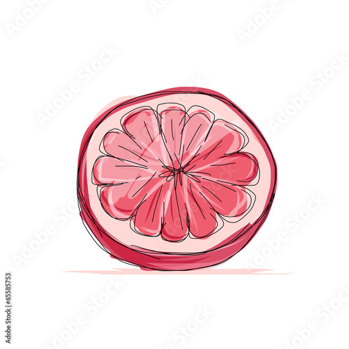 Sketch of grapefruit for your design