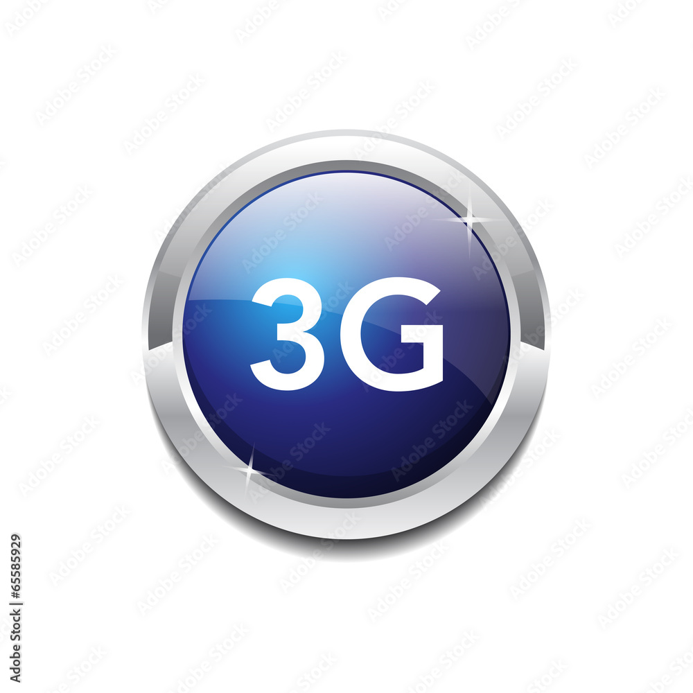 3g Sign Circular Blue Vector Button Icon 3g Sign Circular Blue Vector Button Icon