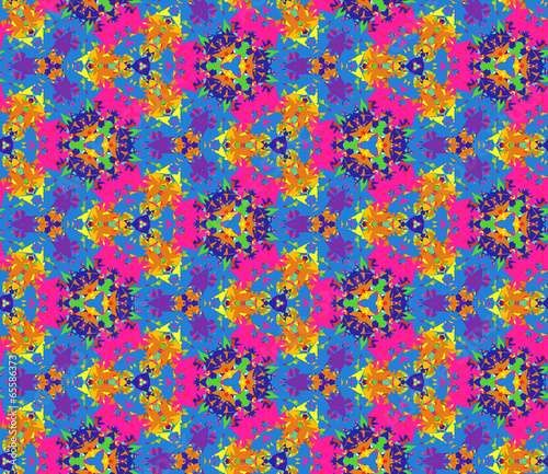 Seamless Pattern Composed of Bright Color Abstract Elements