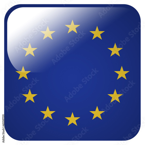 Glossy icon with flag of European Union