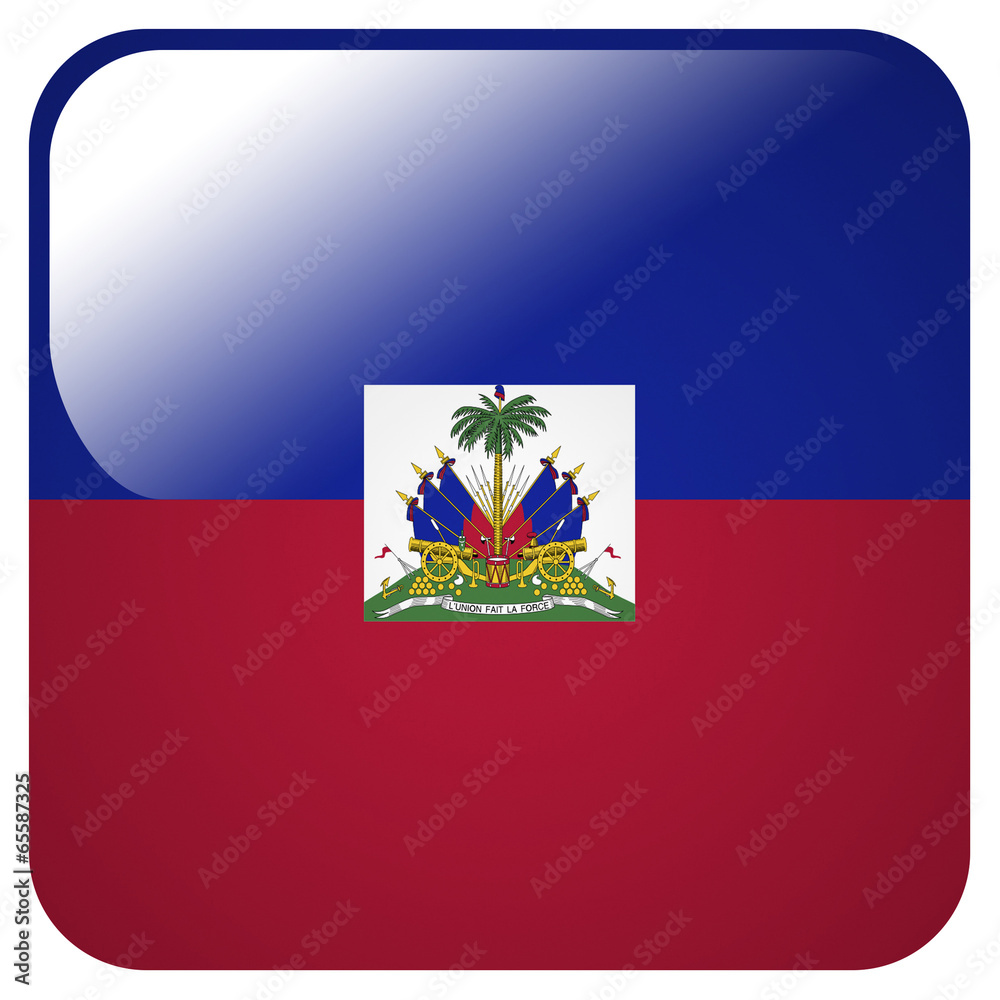 Glossy icon with flag of Haiti Glossy icon with flag of Haiti