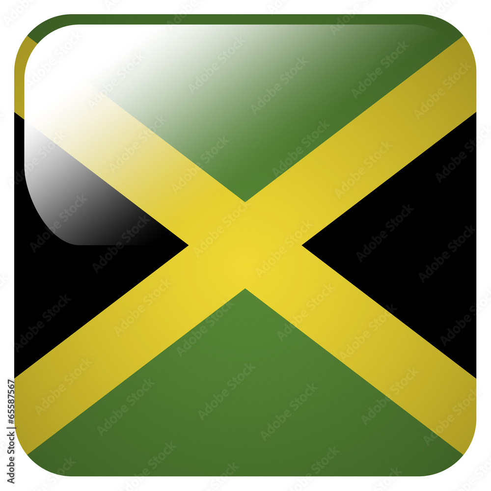 Glossy icon with flag of Jamaica Glossy icon with flag of Jamaica