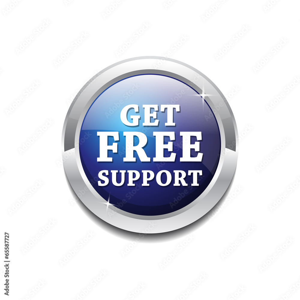 Free Support Glossy Shiny Circular Vector Button Free Support Glossy Shiny Circular Vector Button