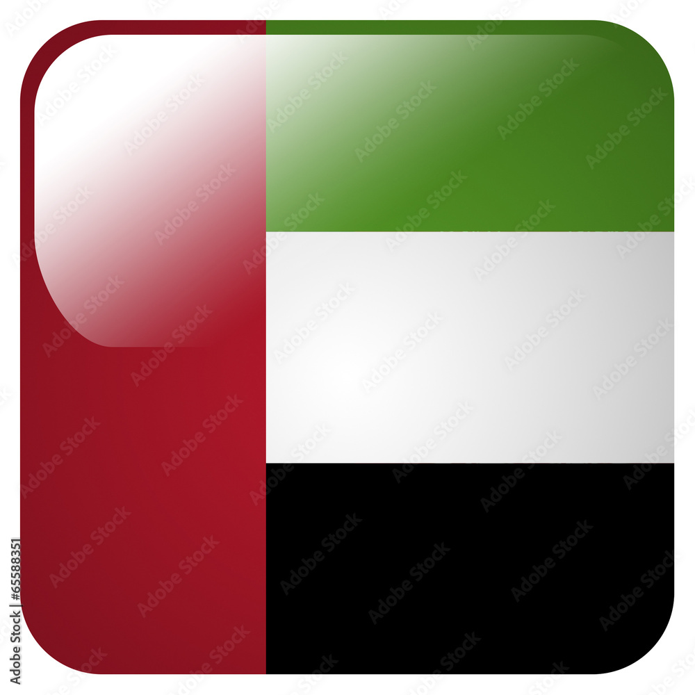 Glossy icon with flag of United Arab Emirates