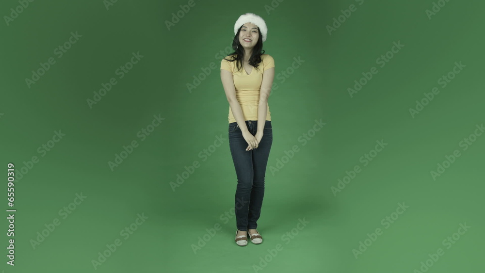 casual young asian adult woman isolated on green-screen casual young asian adult woman isolated on green-screen