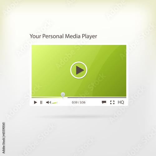 Video player for web, vector illustration
