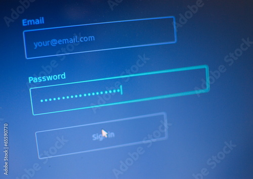 Login screen with password input