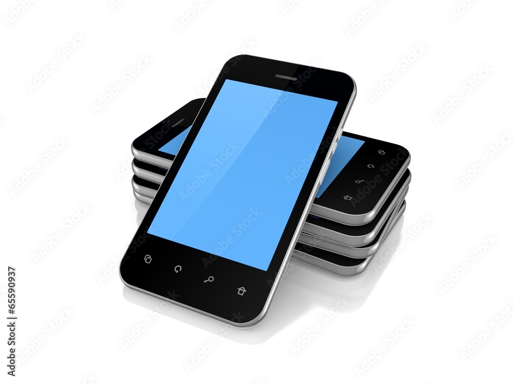 Modern mobile phone with empty screen. Modern mobile phone with empty screen.