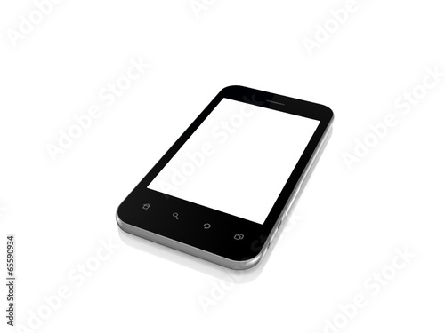 Modern mobile phone with empty screen.