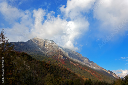 First snow in the Swiss Alps near Chur