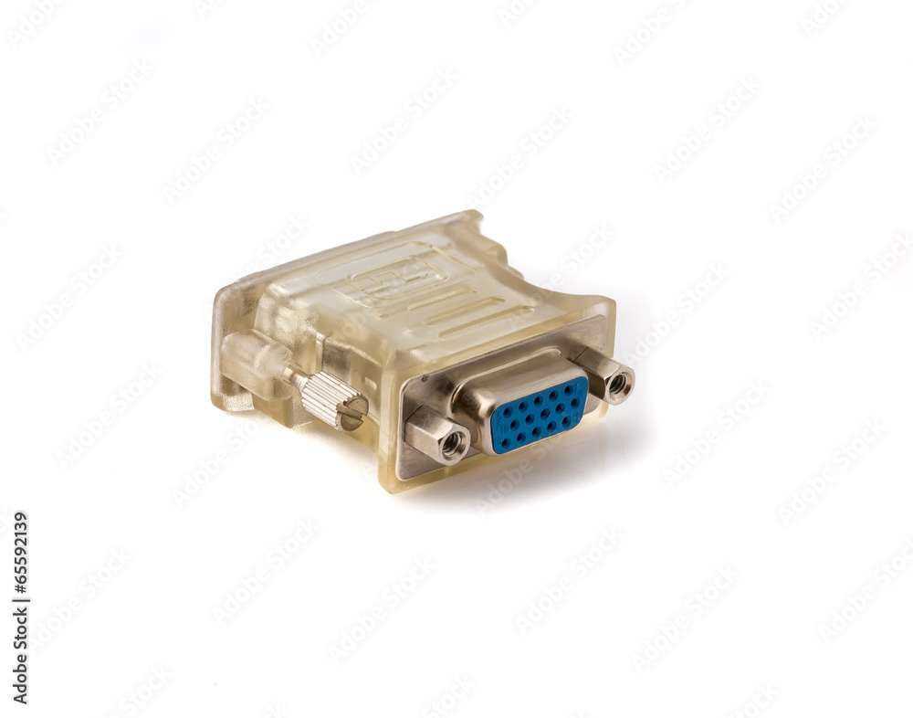 VGA to DVI display converter on white background VGA to DVI display converter on white background