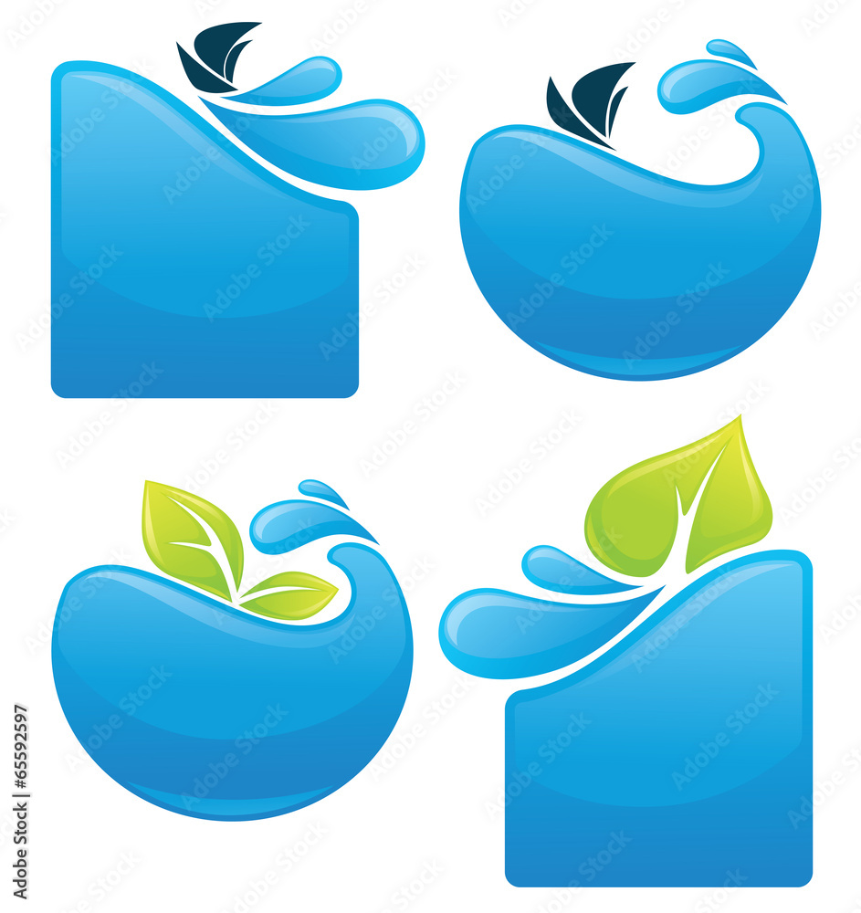 vector collection of water stickers and symbols vector collection of water stickers and symbols