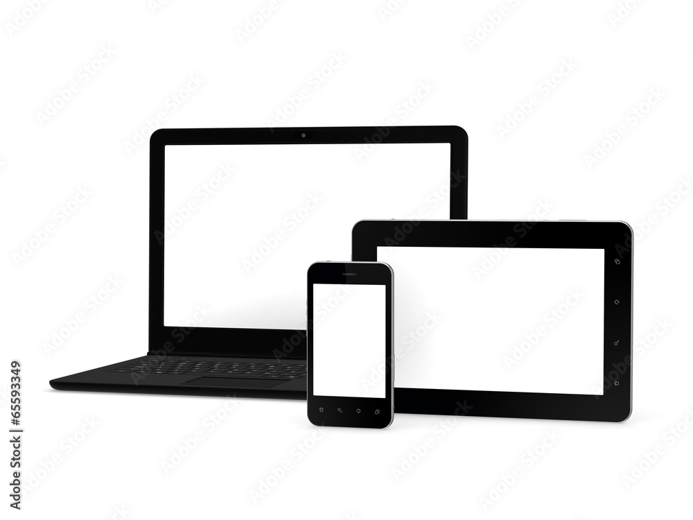 Notebook, cellphone and tablet PC. Notebook, cellphone and tablet PC.