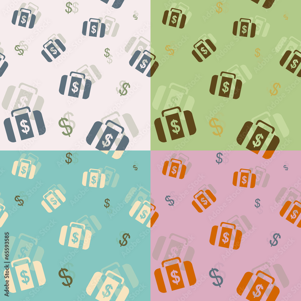 Seamless background four colors: money
