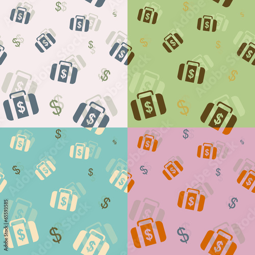 Seamless background four colors: money