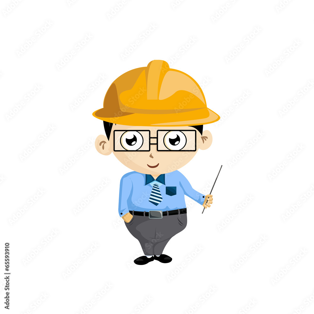The character of engineer cartoon vector on white background The character of engineer cartoon vector on white background