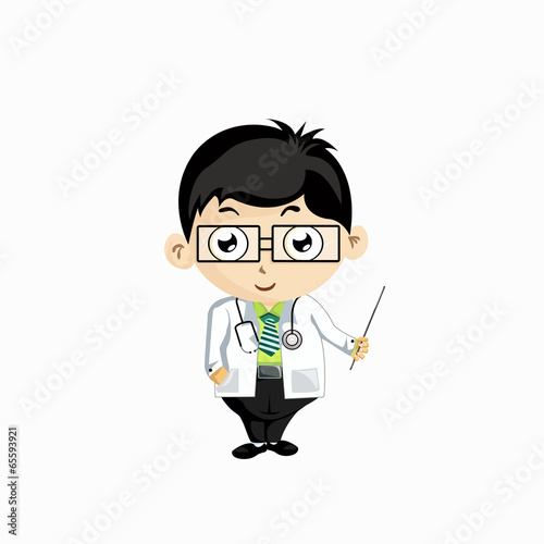 Illustration vector with Doctor on the white background