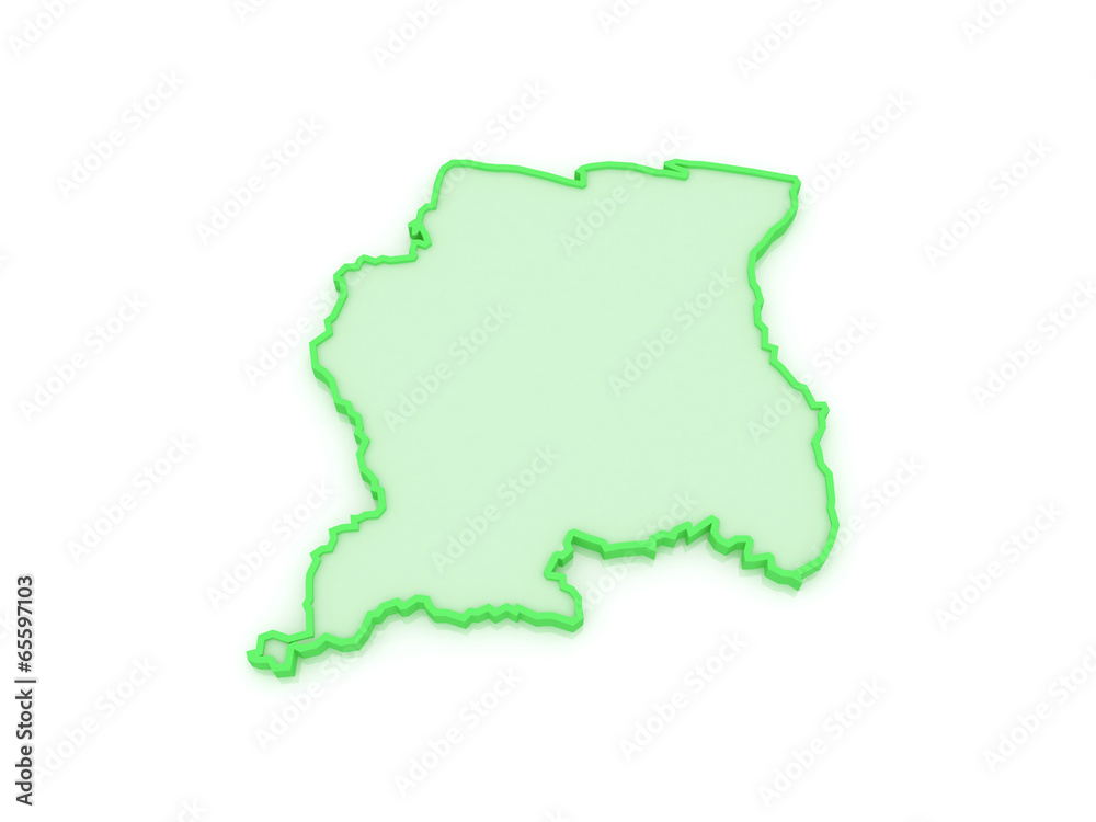 Obraz premium Map of Suriname.