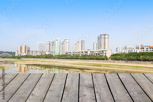 mianyang,china,city skyline with blue sky